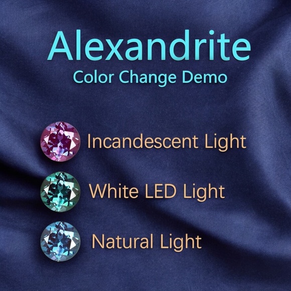 Handcrafted Color Change Alexandrite Pendant 14K White Gold  ,  June Birthstone - Picture 10 of 10